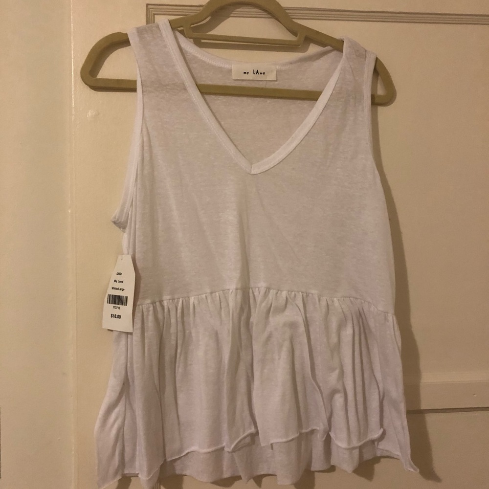 White peplum tank